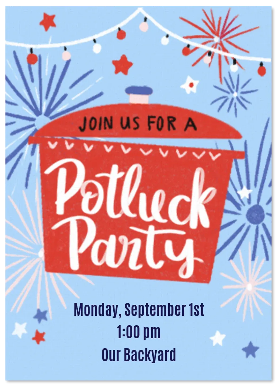 Patriotic Potluck card