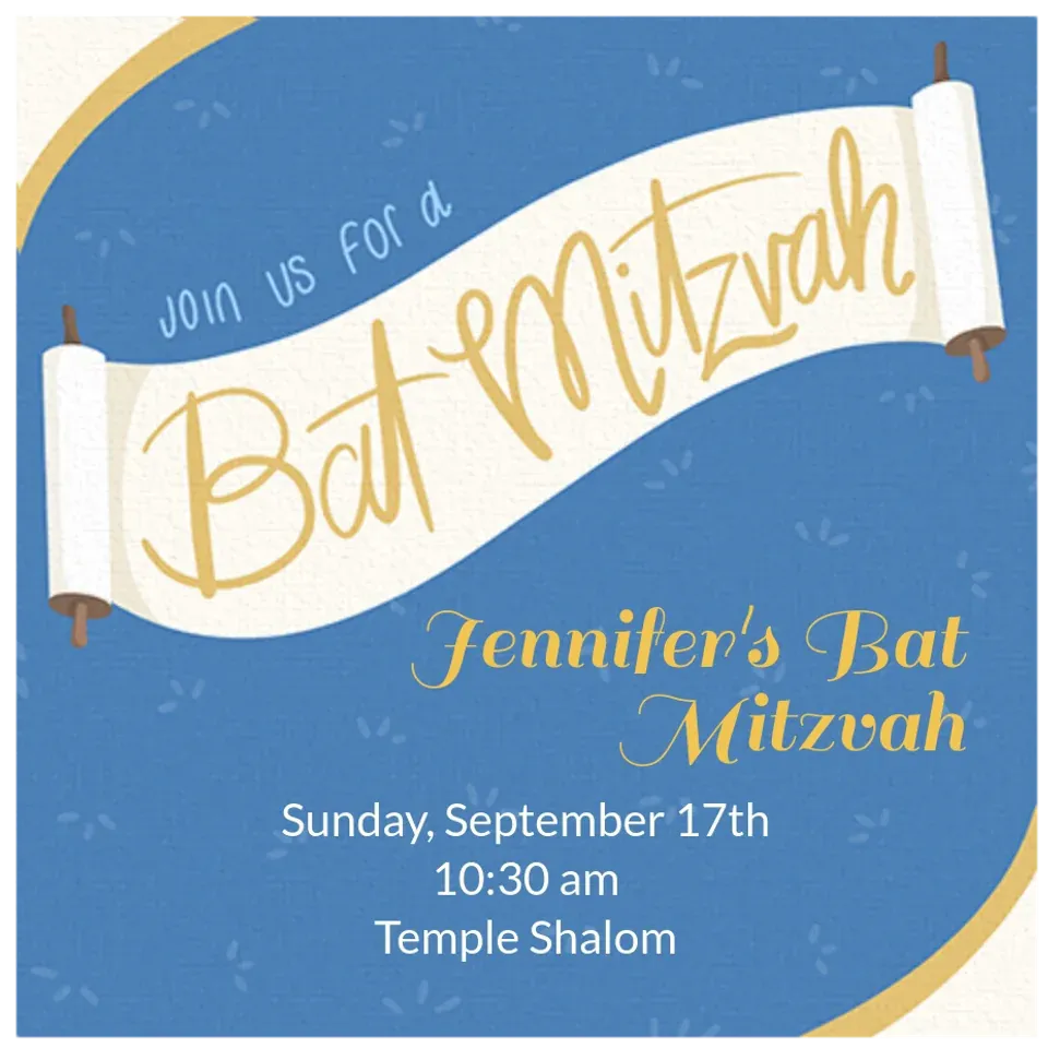 Bat Mitzvah Scroll card