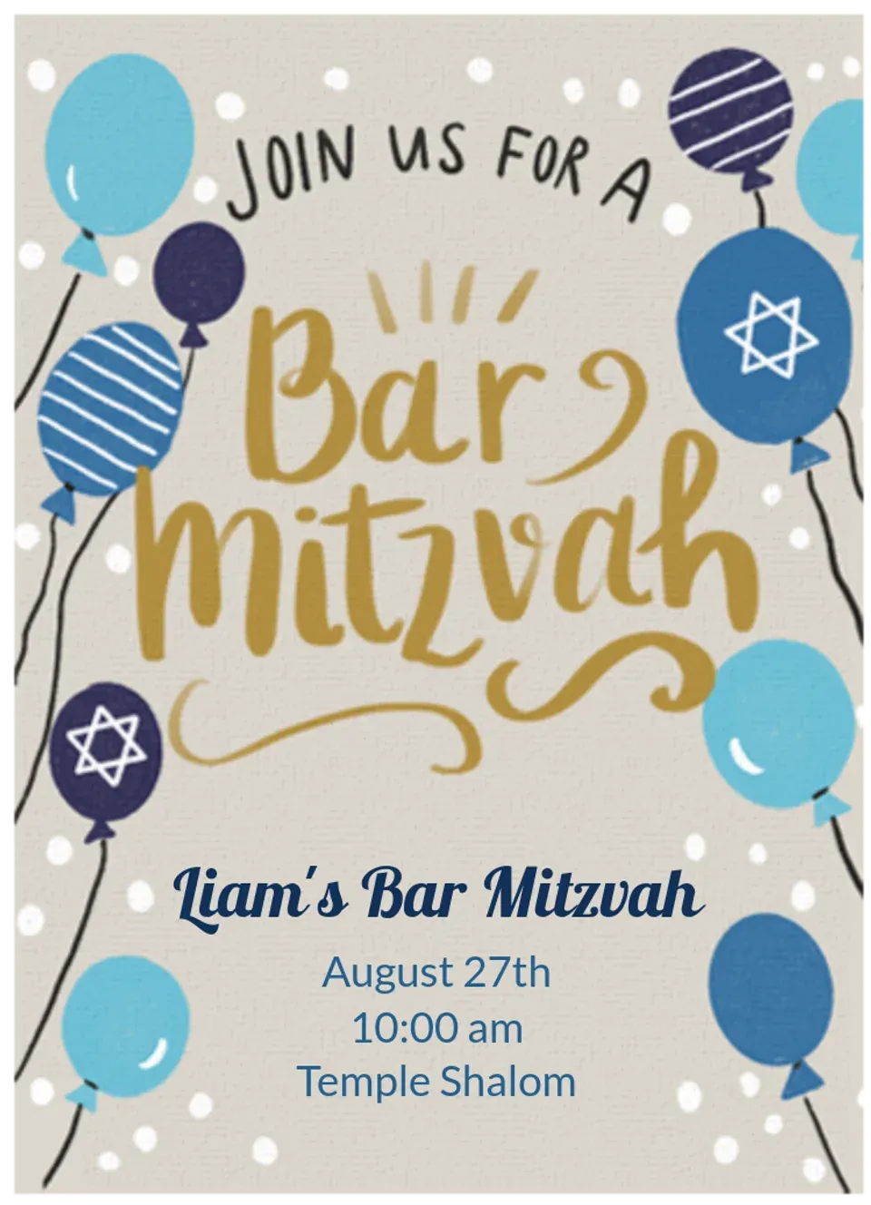 Bar Mitzvah Balloons card