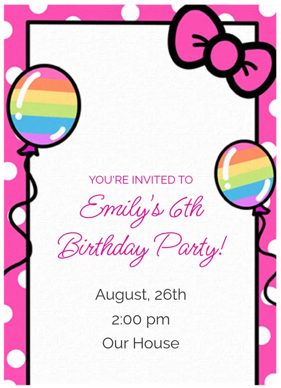 Rainbow Balloon Kitty card