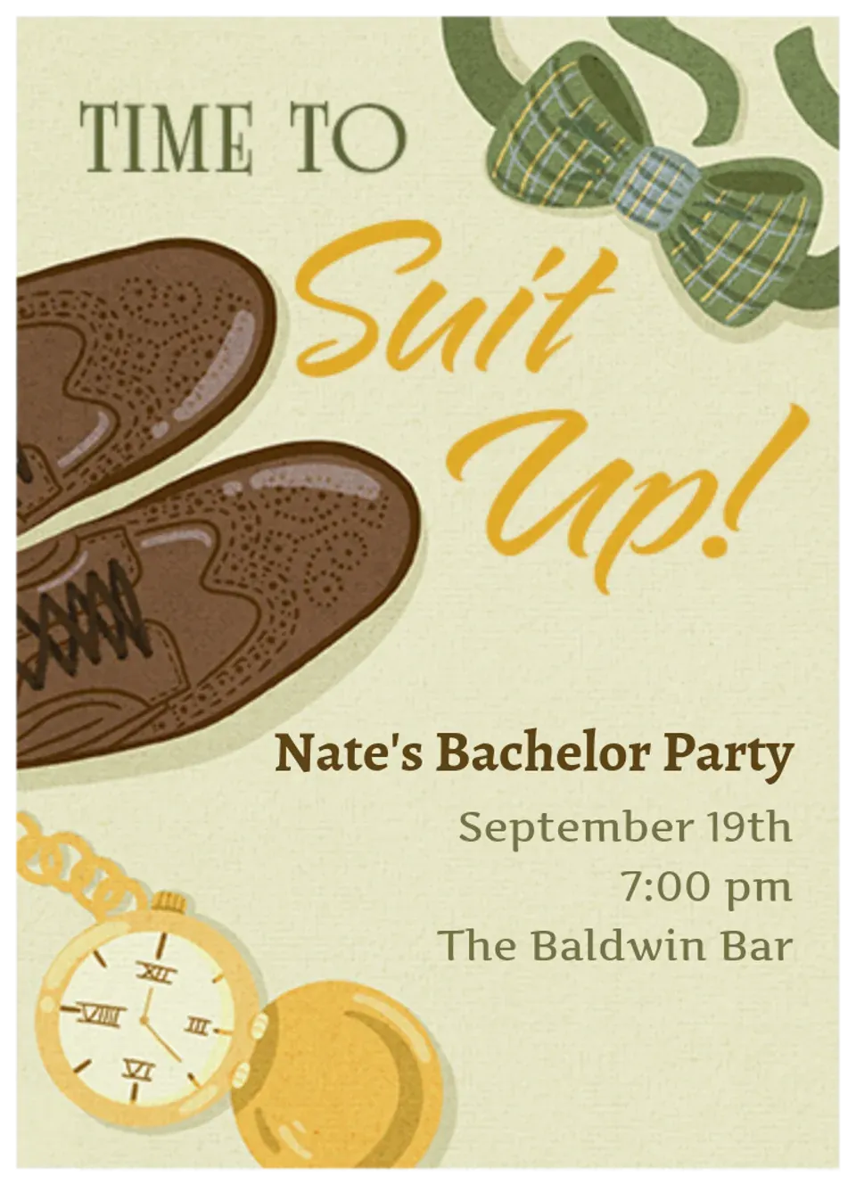 Bachelor Suit Up card