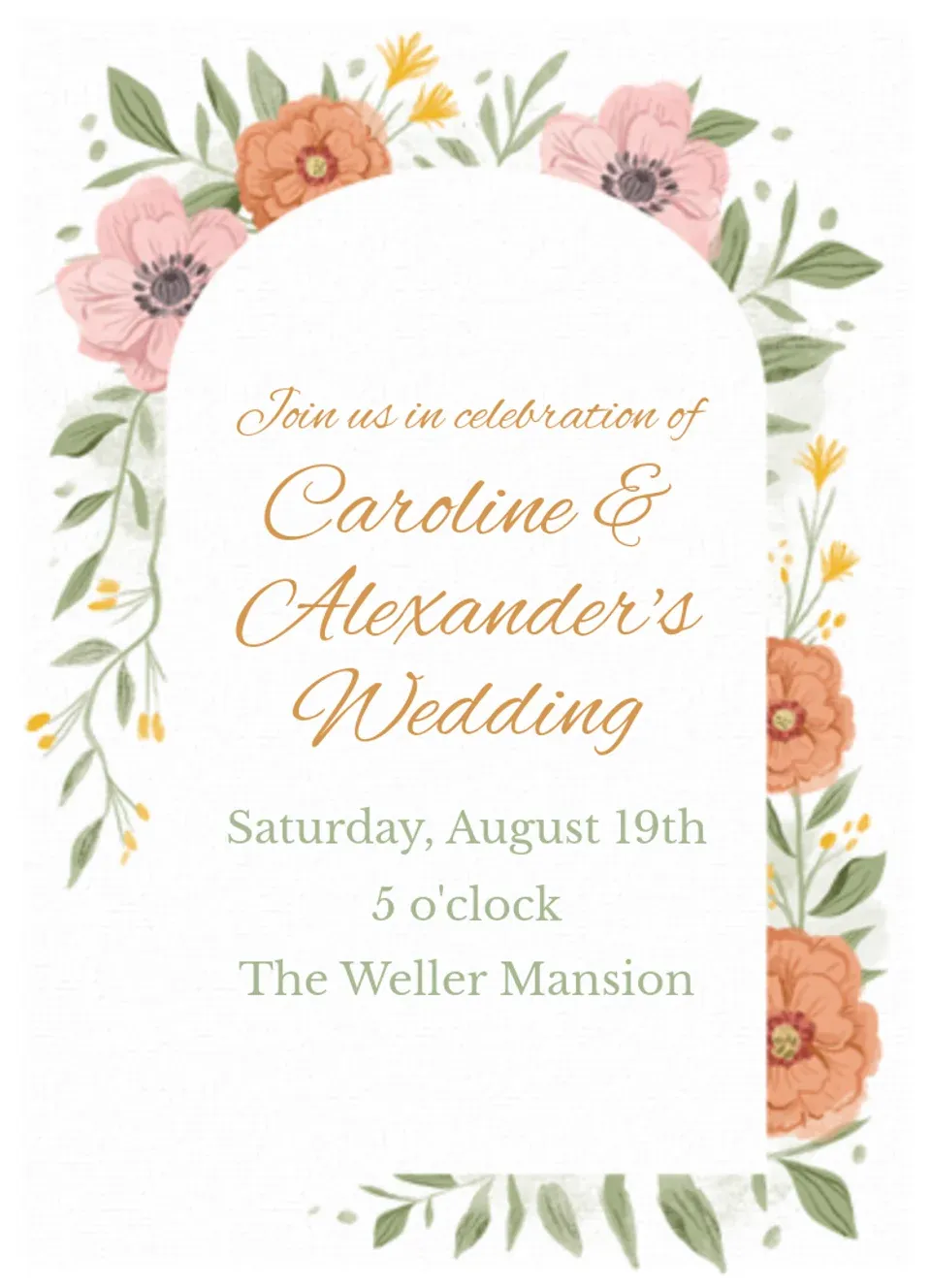 Arch Over Florals card