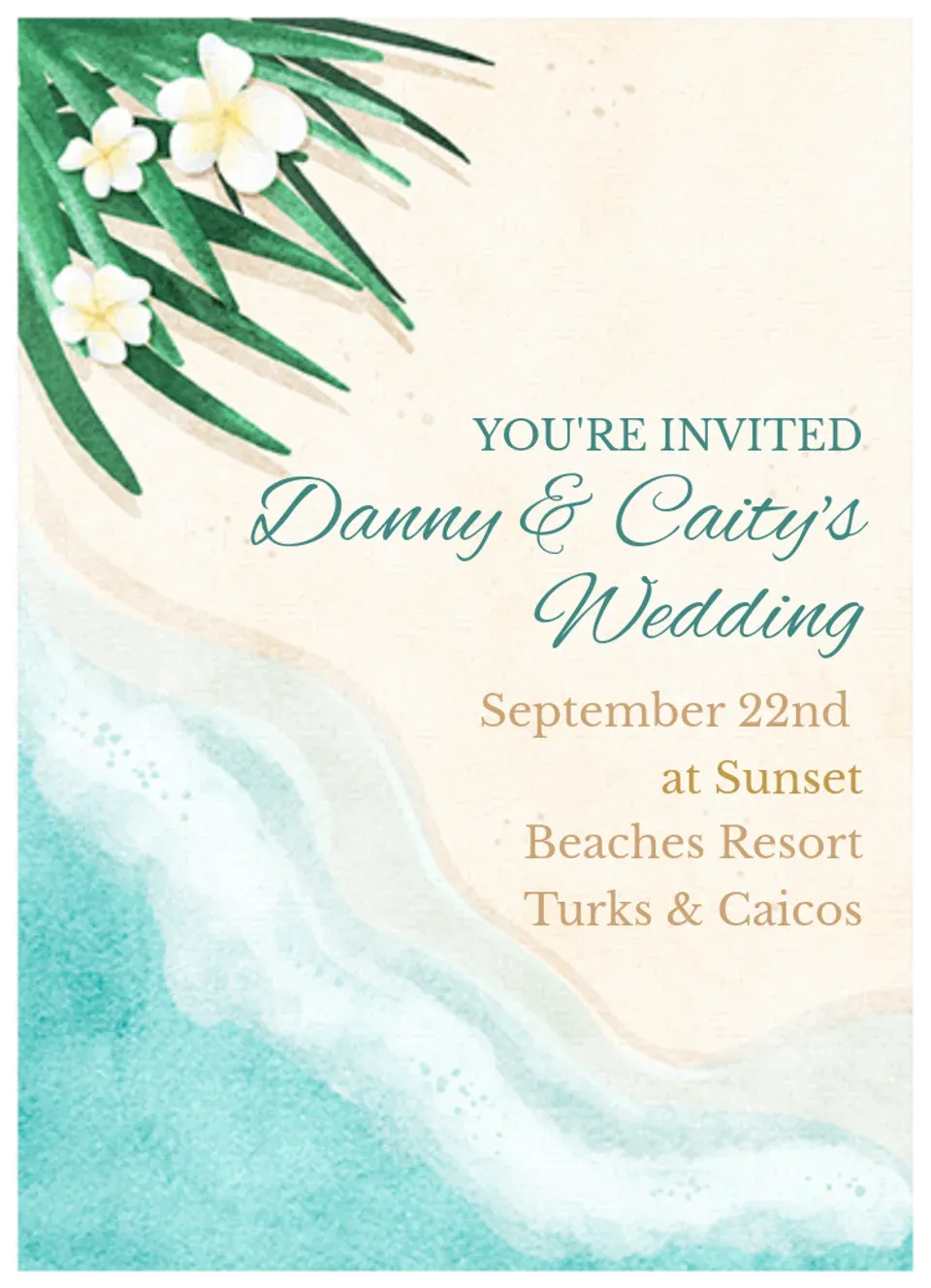 Beach Wedding card