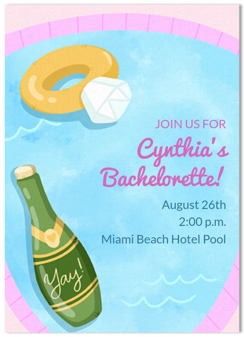 Bachelorette Pool Party card