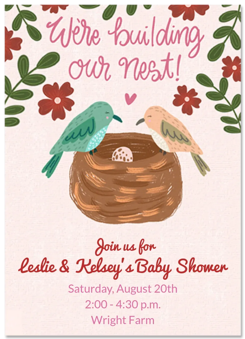 Building Our Nest card