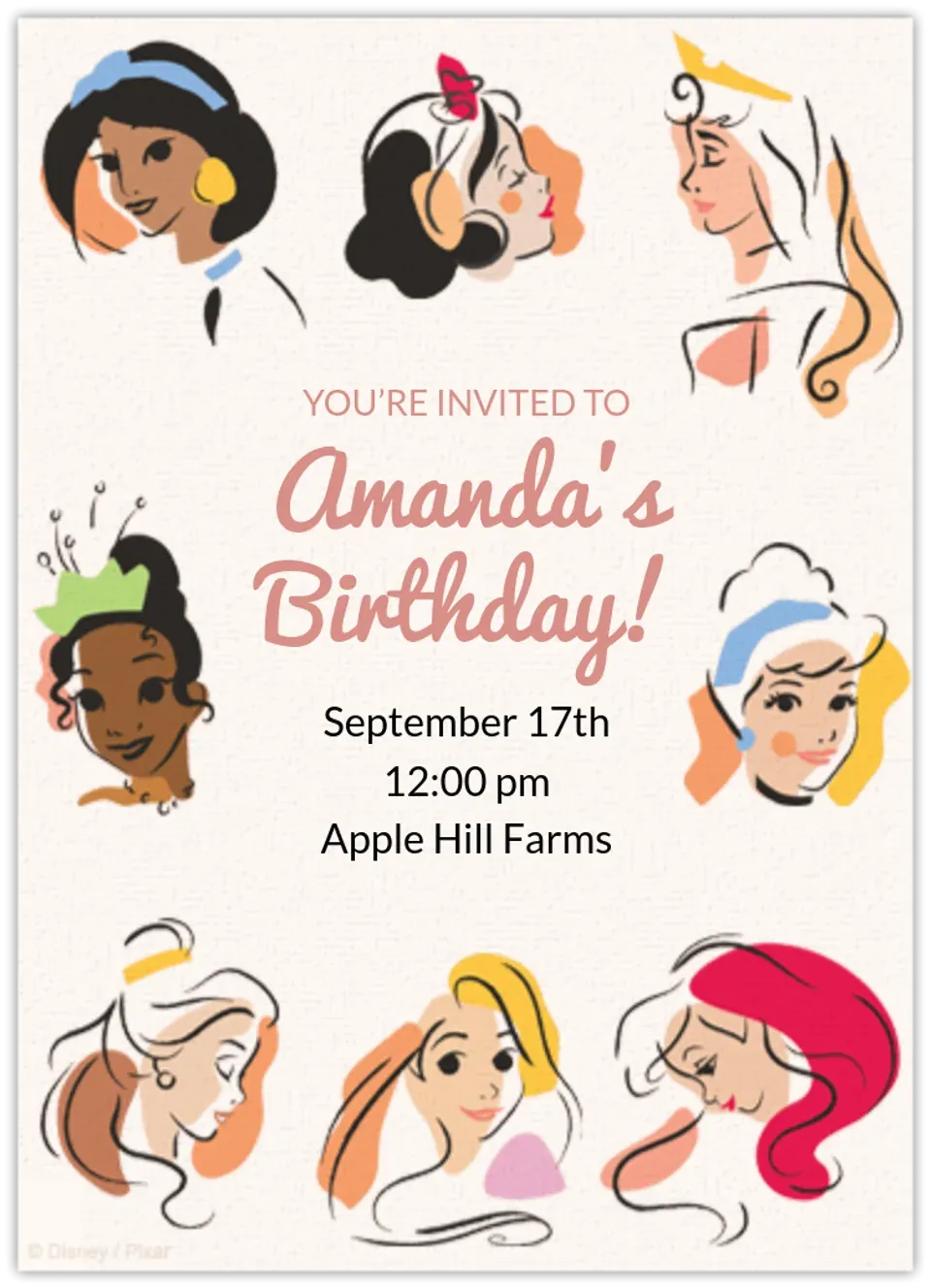 Disney Princess Abstract card