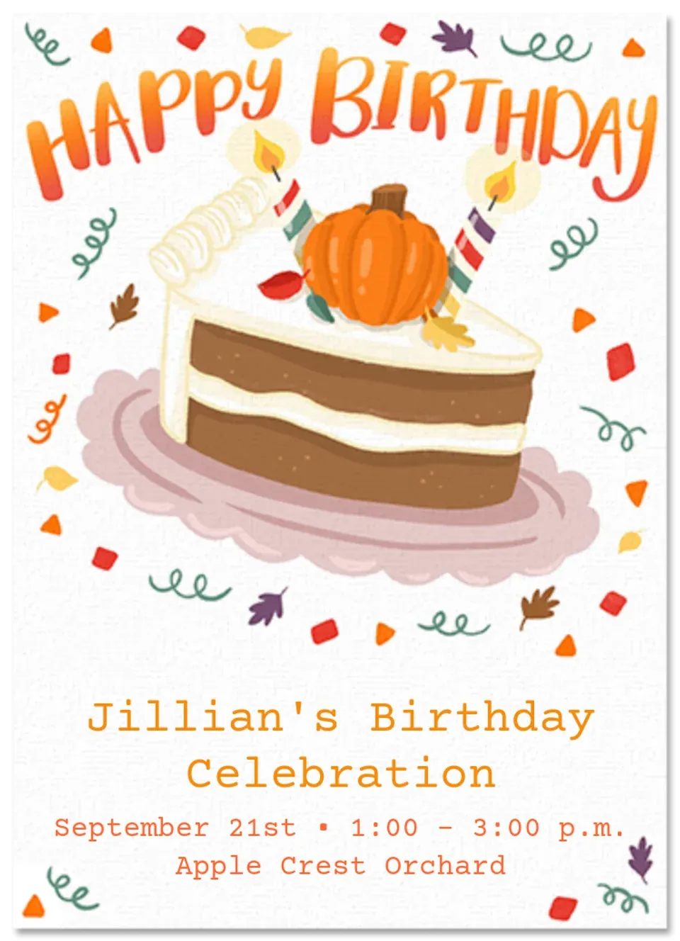 Fall Cake Slice card