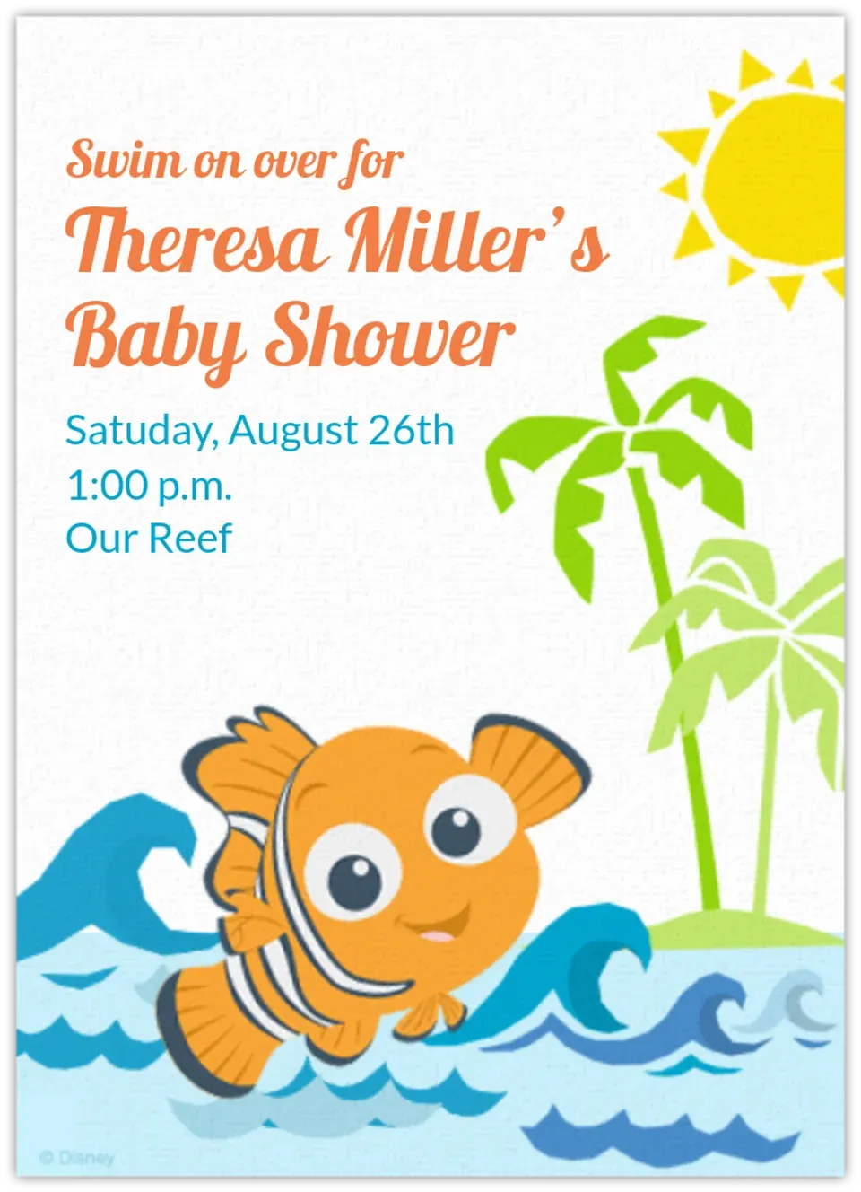 Finding Nemo Baby card