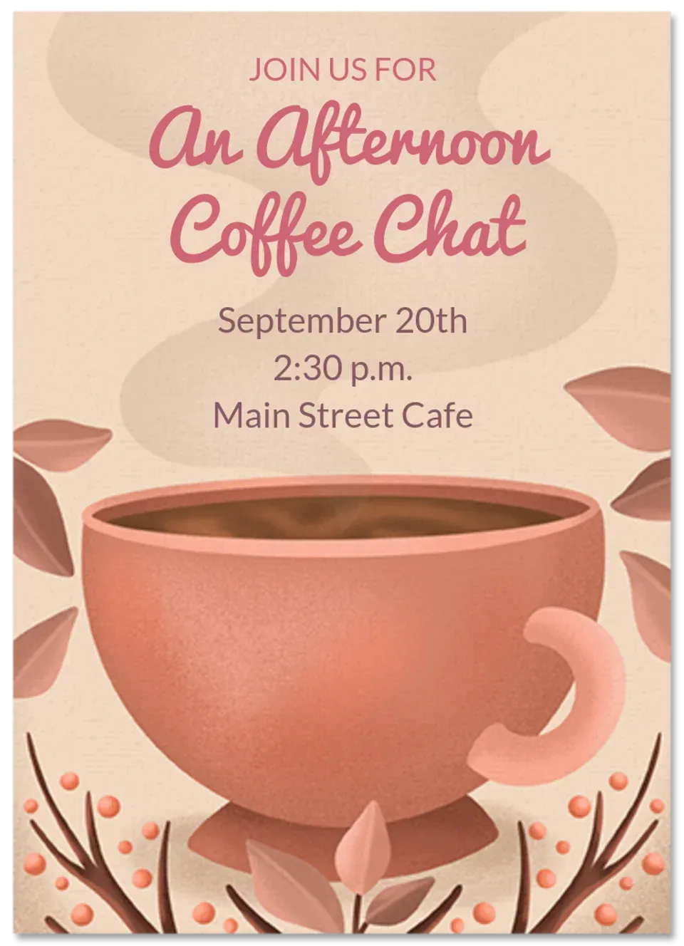 Autumn Coffee Leaves card