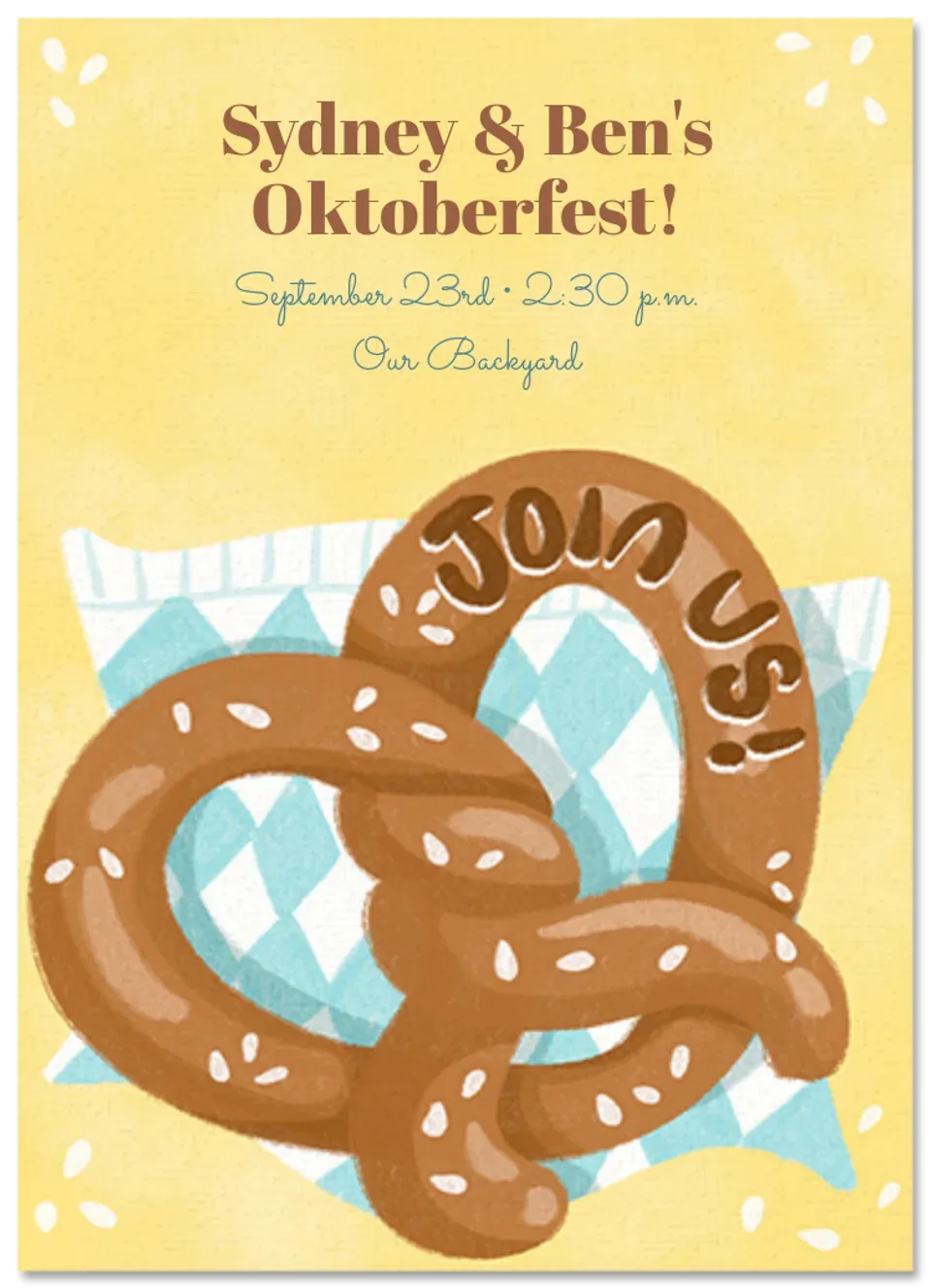 Oktoberfest Pretzel card