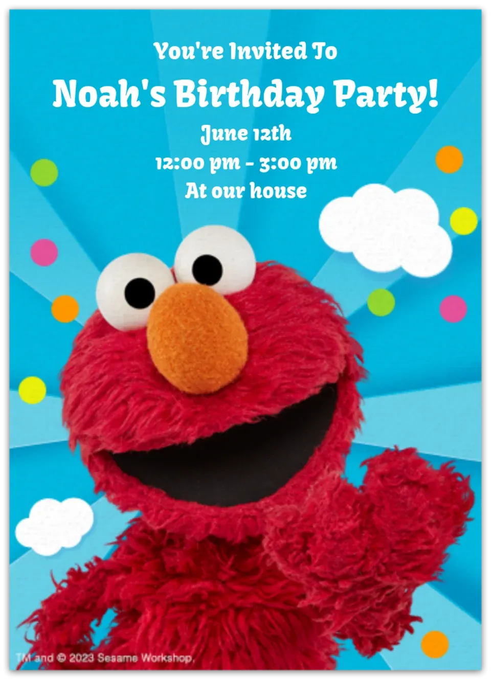 Elmo Party card