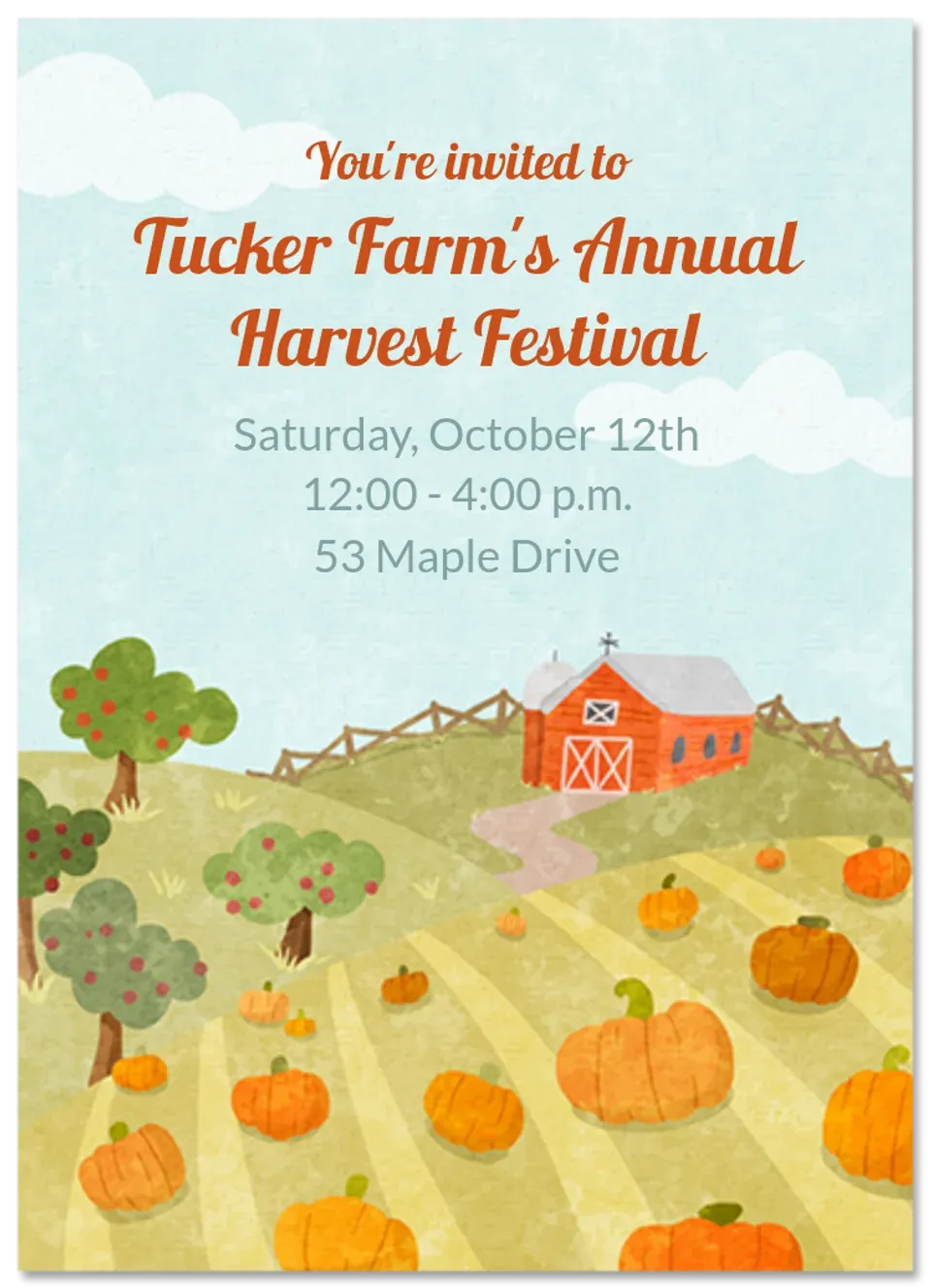 Fall Farm Landscape card