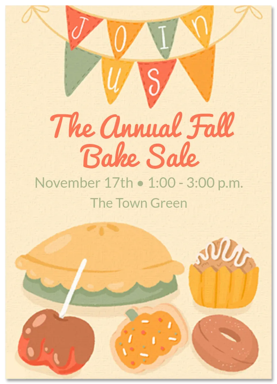 Fall Bake Sale card