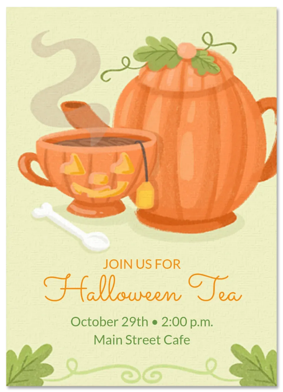 Halloween Tea Party card