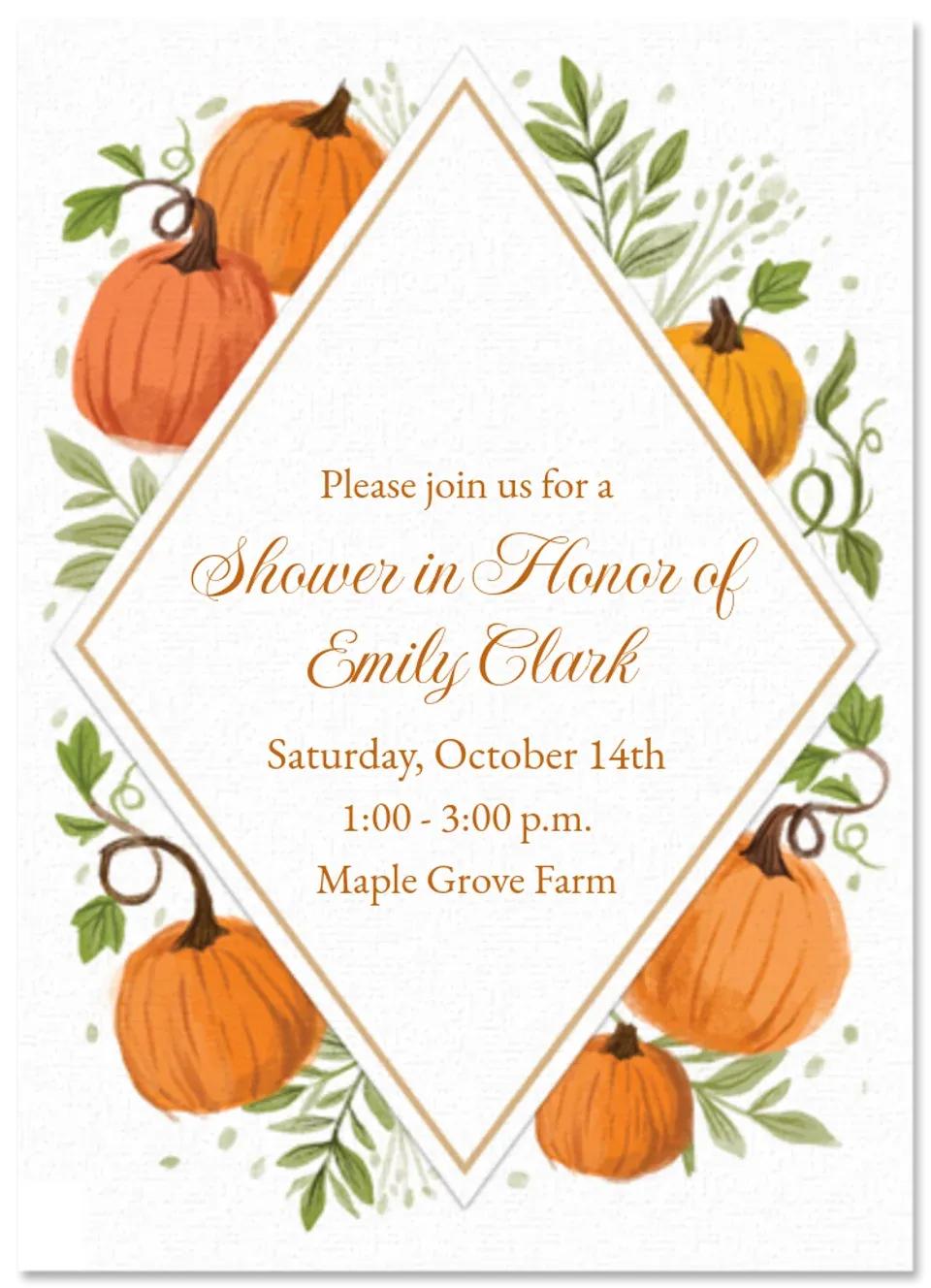 Pumpkin Greenery card