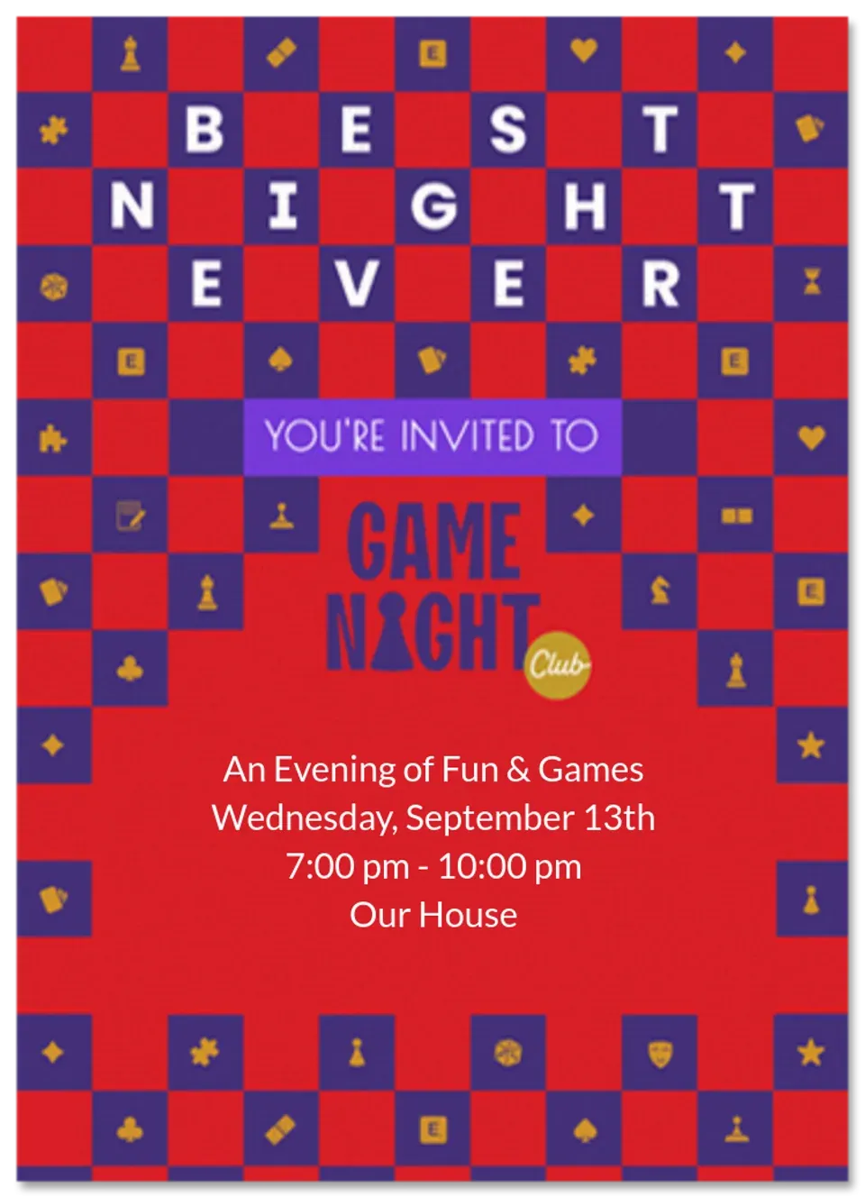 Game Night Club | Game Board card