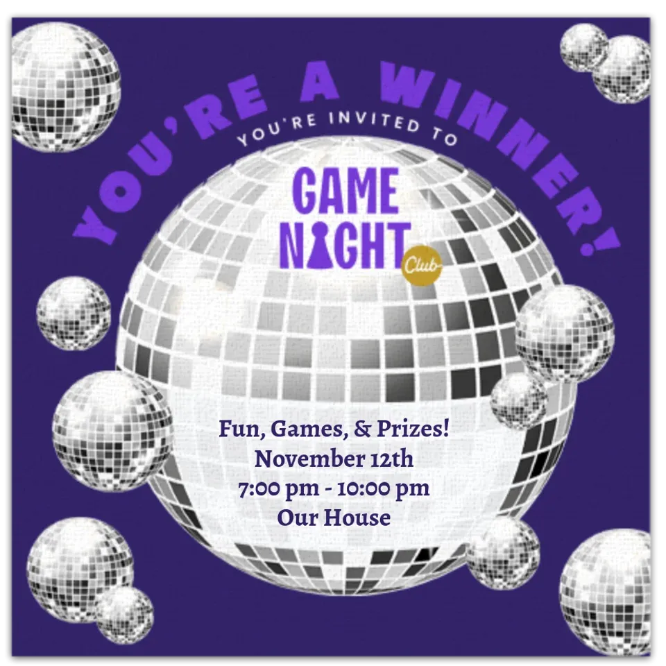 Game Night Club | Disco card