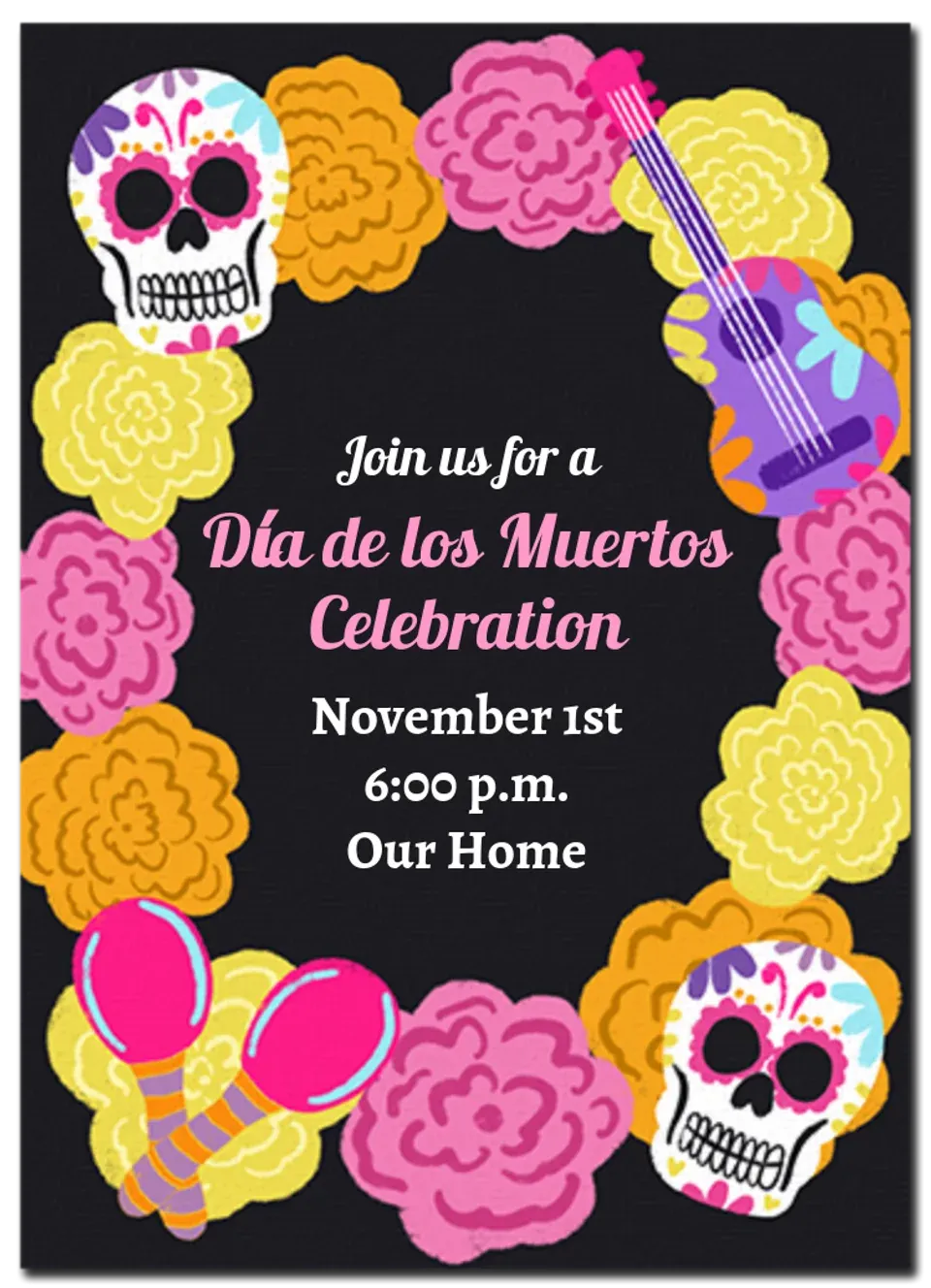 Floral Skull Border card