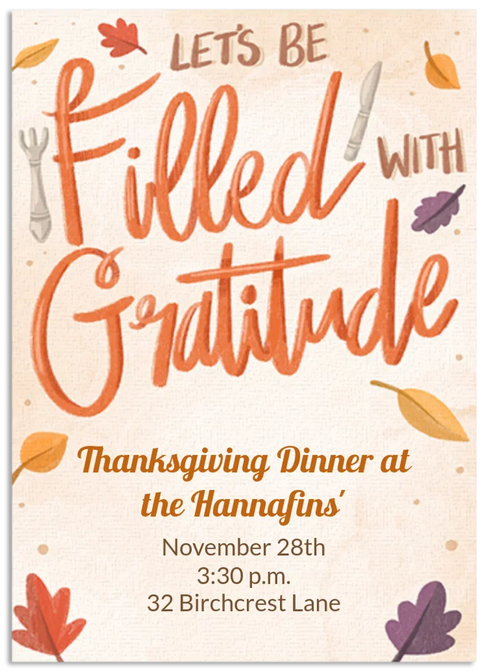 Filled With Gratitude card