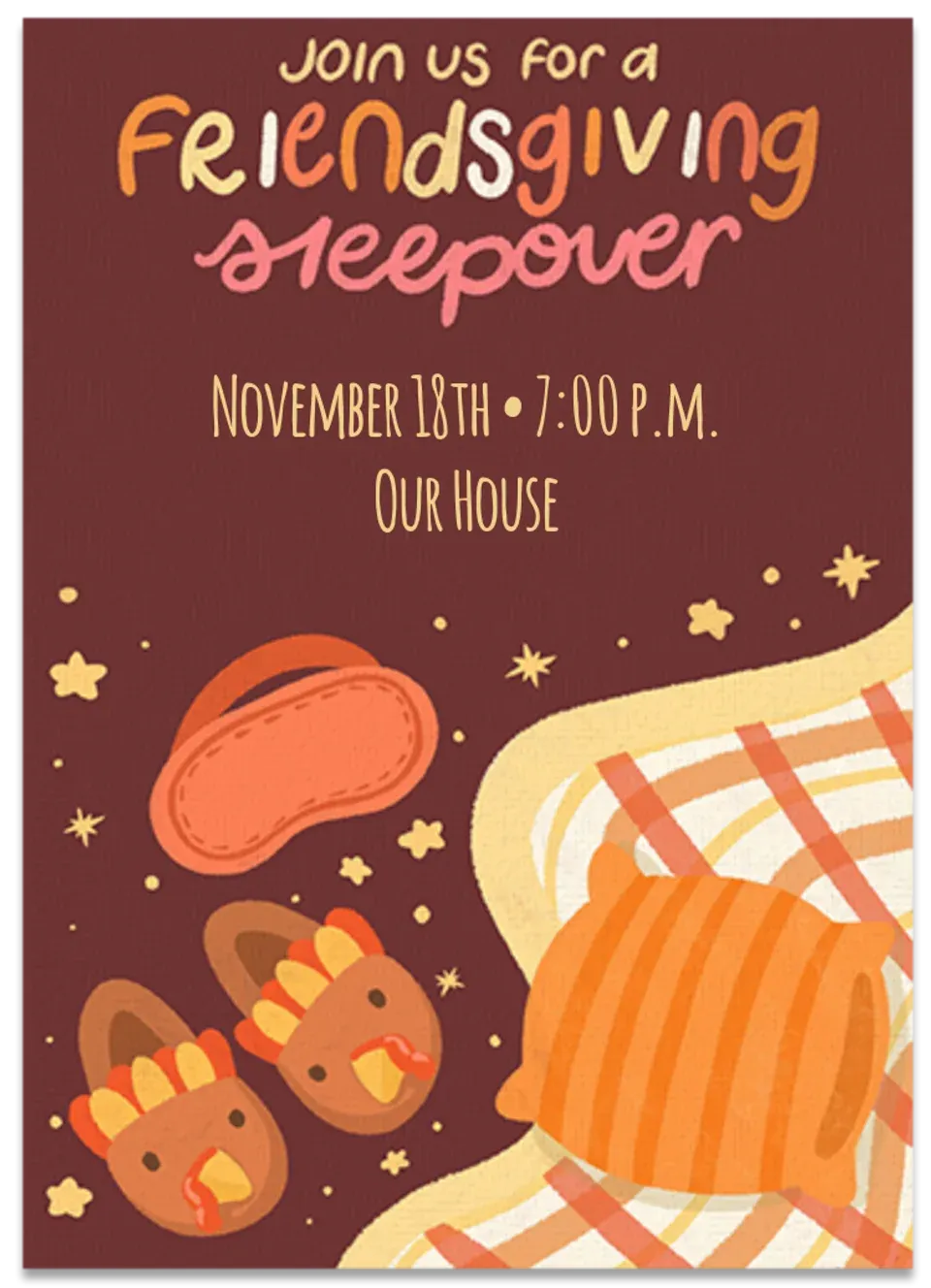 Friendsgiving Sleepover card
