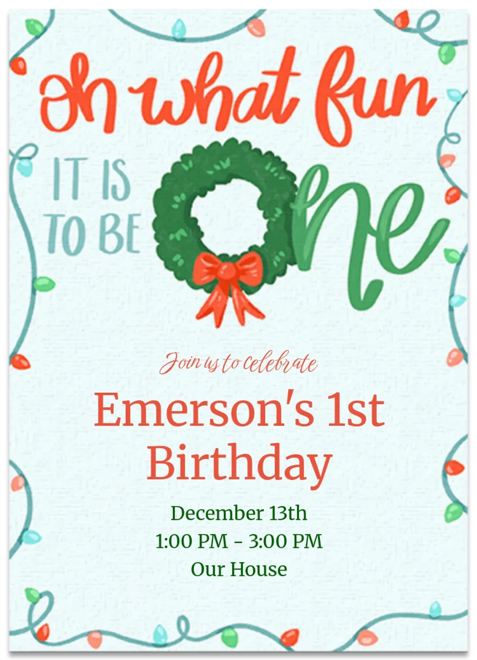 Oh What Fun One card