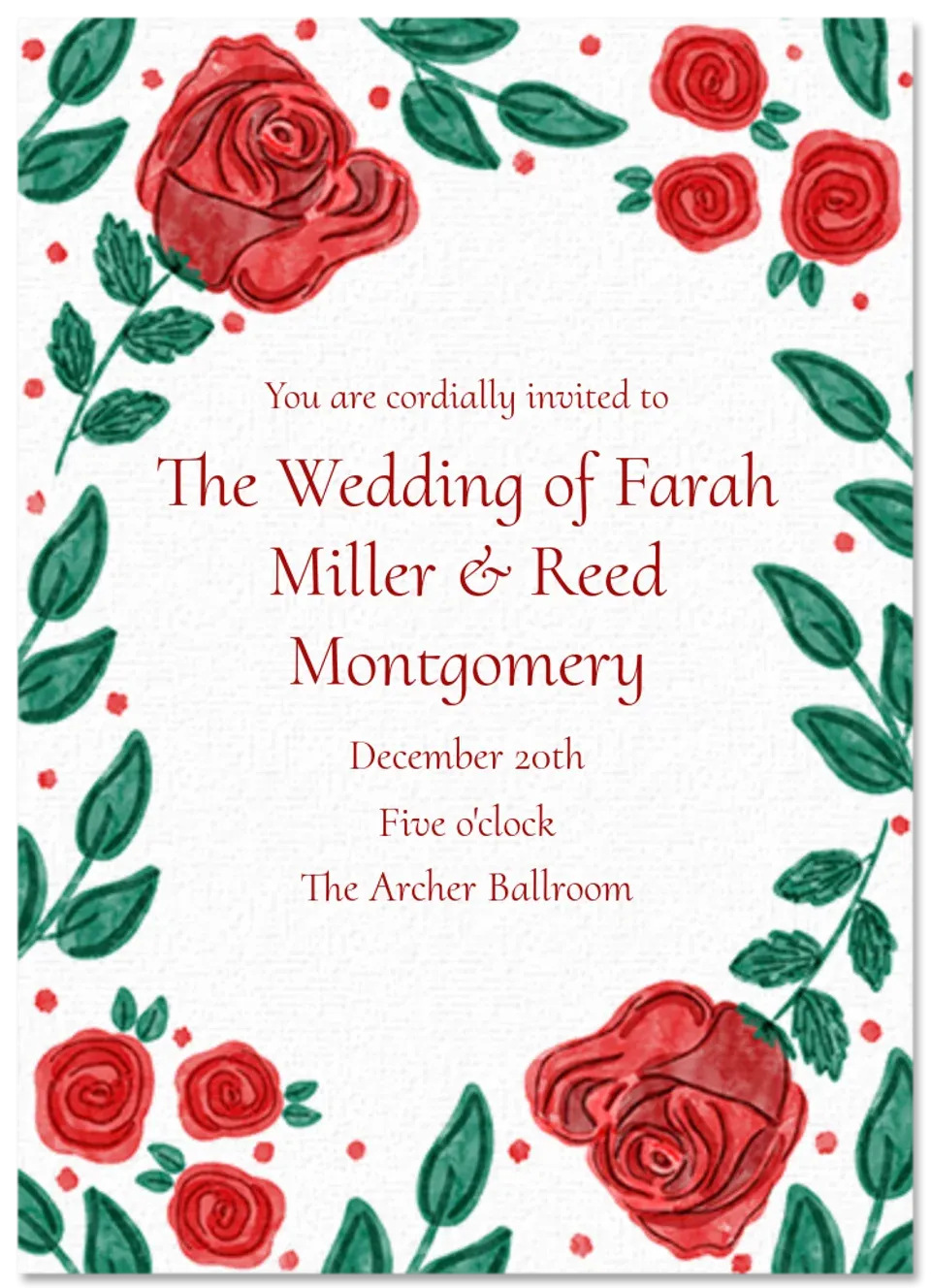 Christmas Roses card