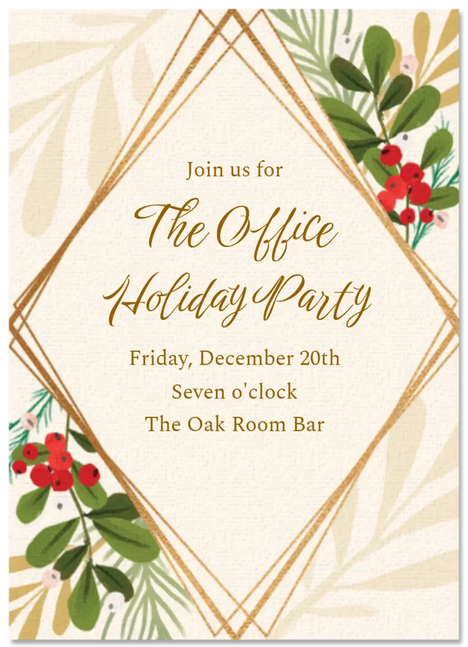 Gold Holly Border card