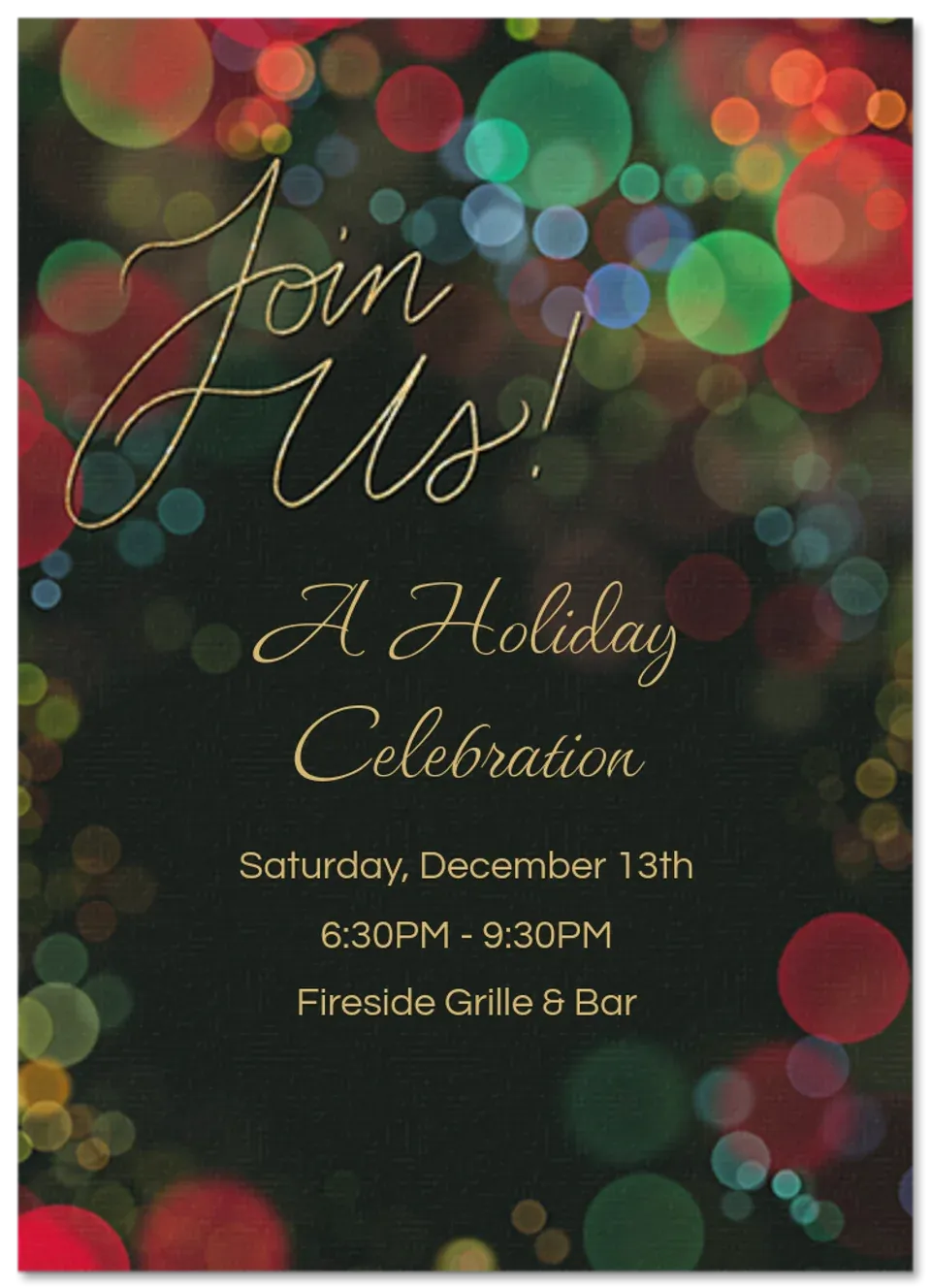 Holiday Lights Bokeh card