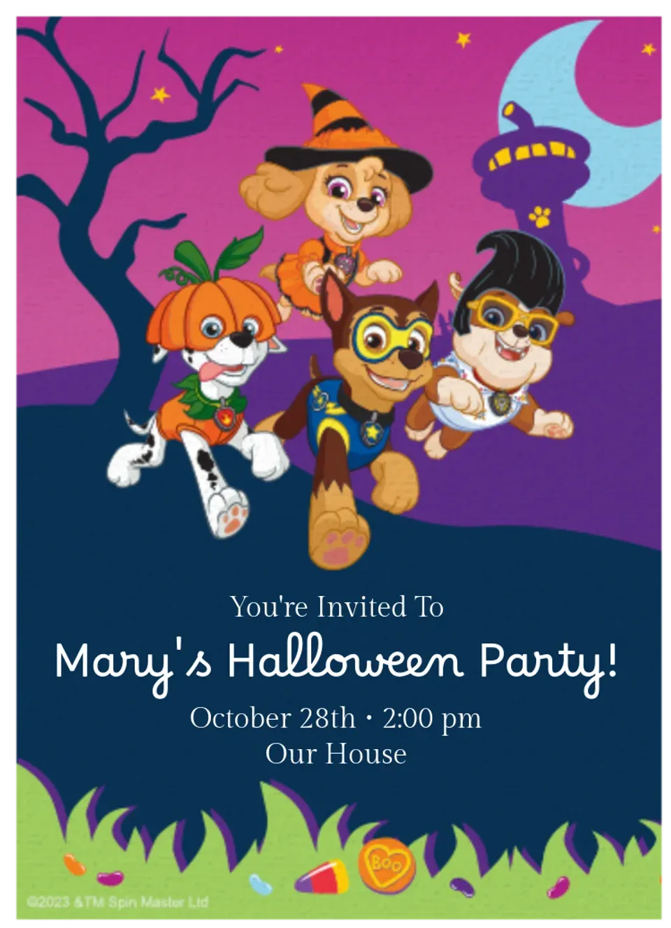 PAW Patrol Howl for Halloween card