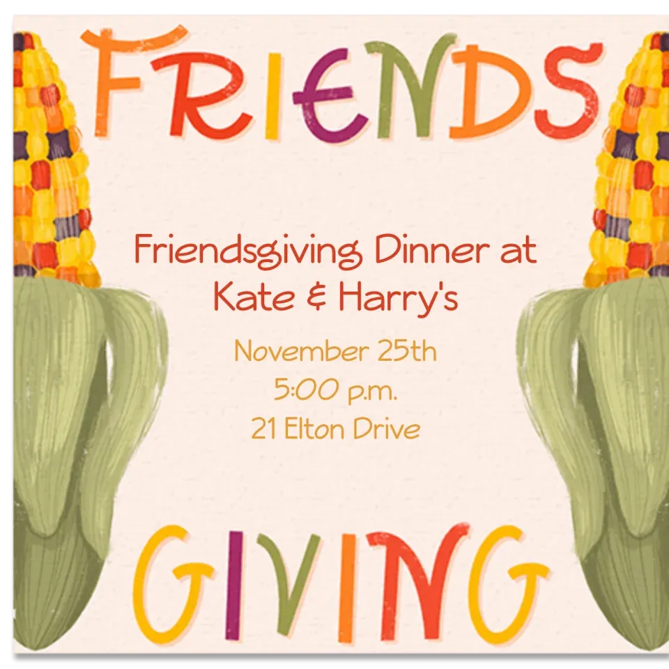 Friendsgiving Border card