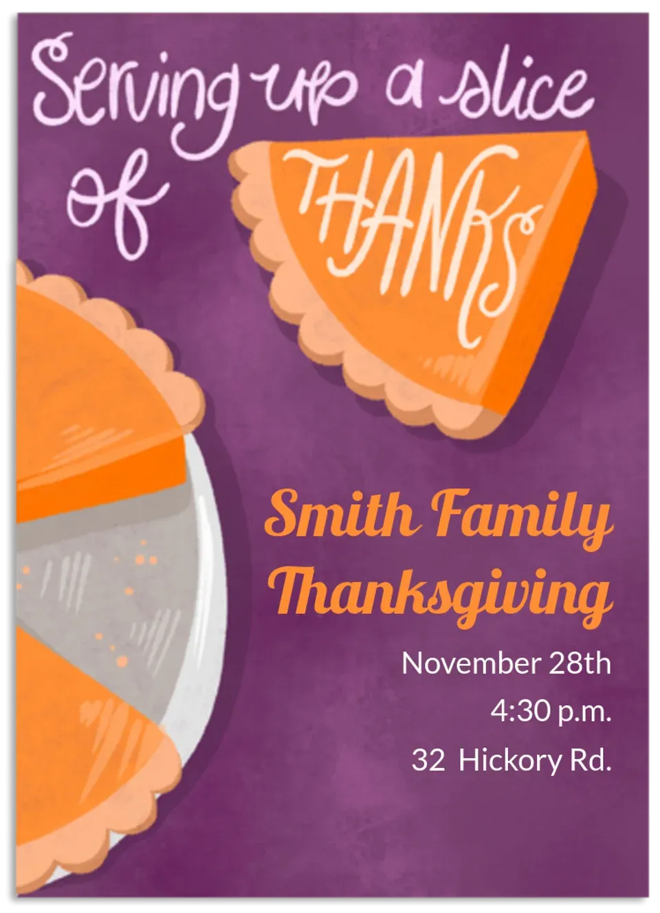 Pie Slice of Thanks card