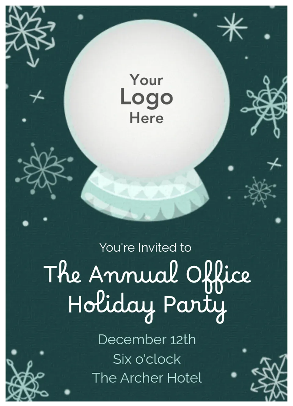 Snow Globe Logo Photo card