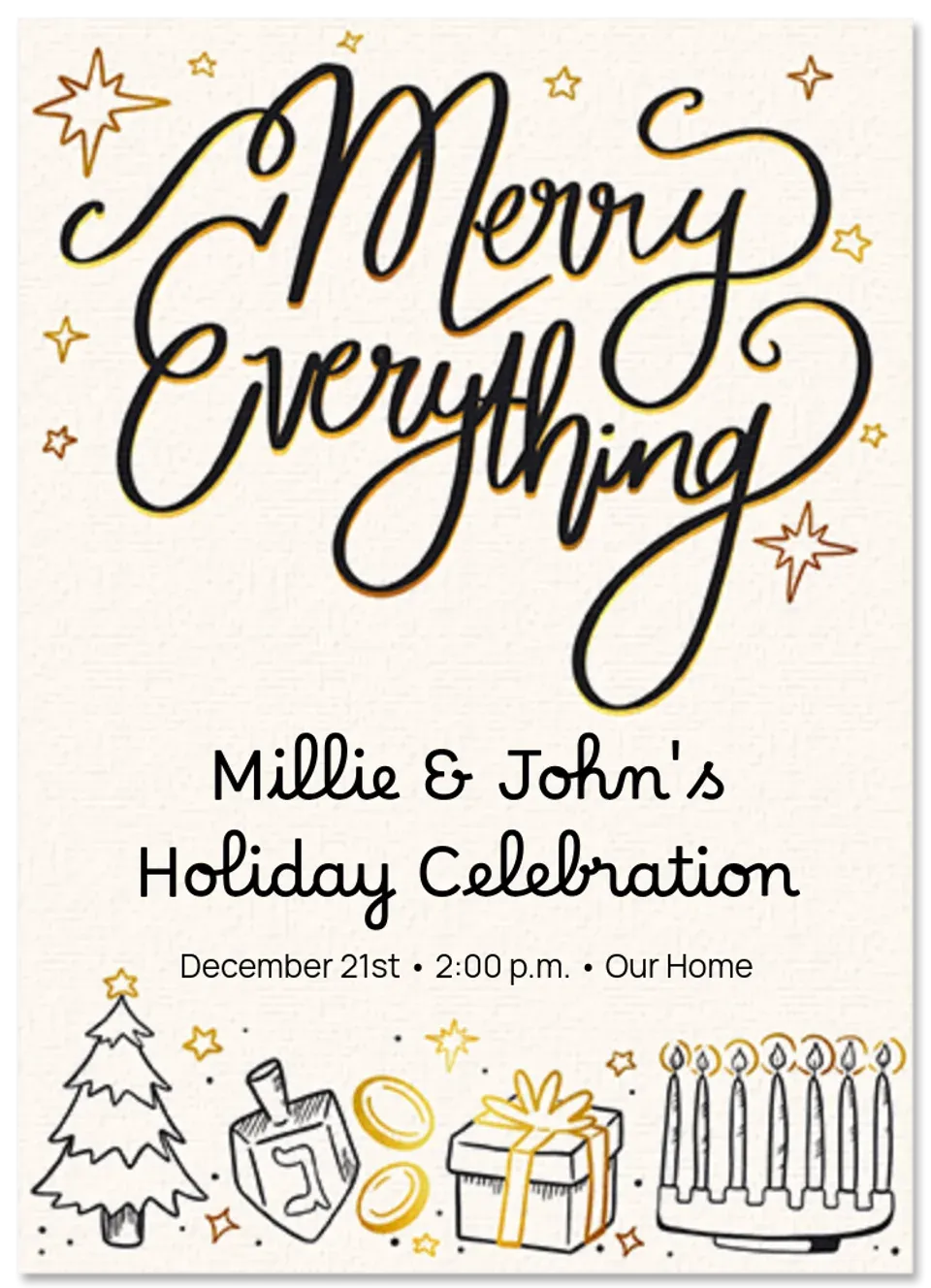 Merry Everything Golden card
