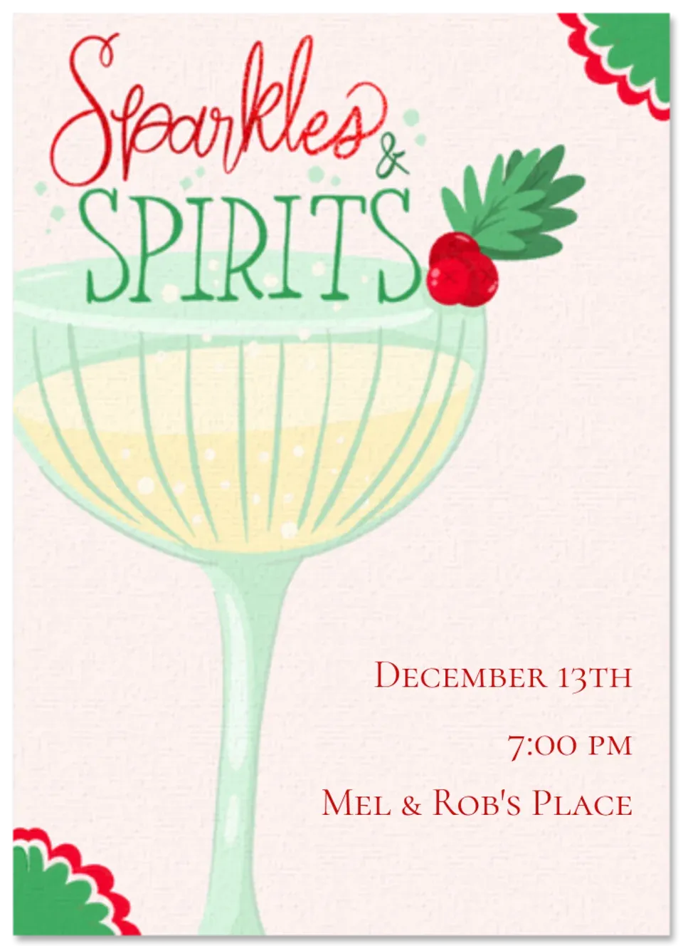 Sparkles & Spirits card