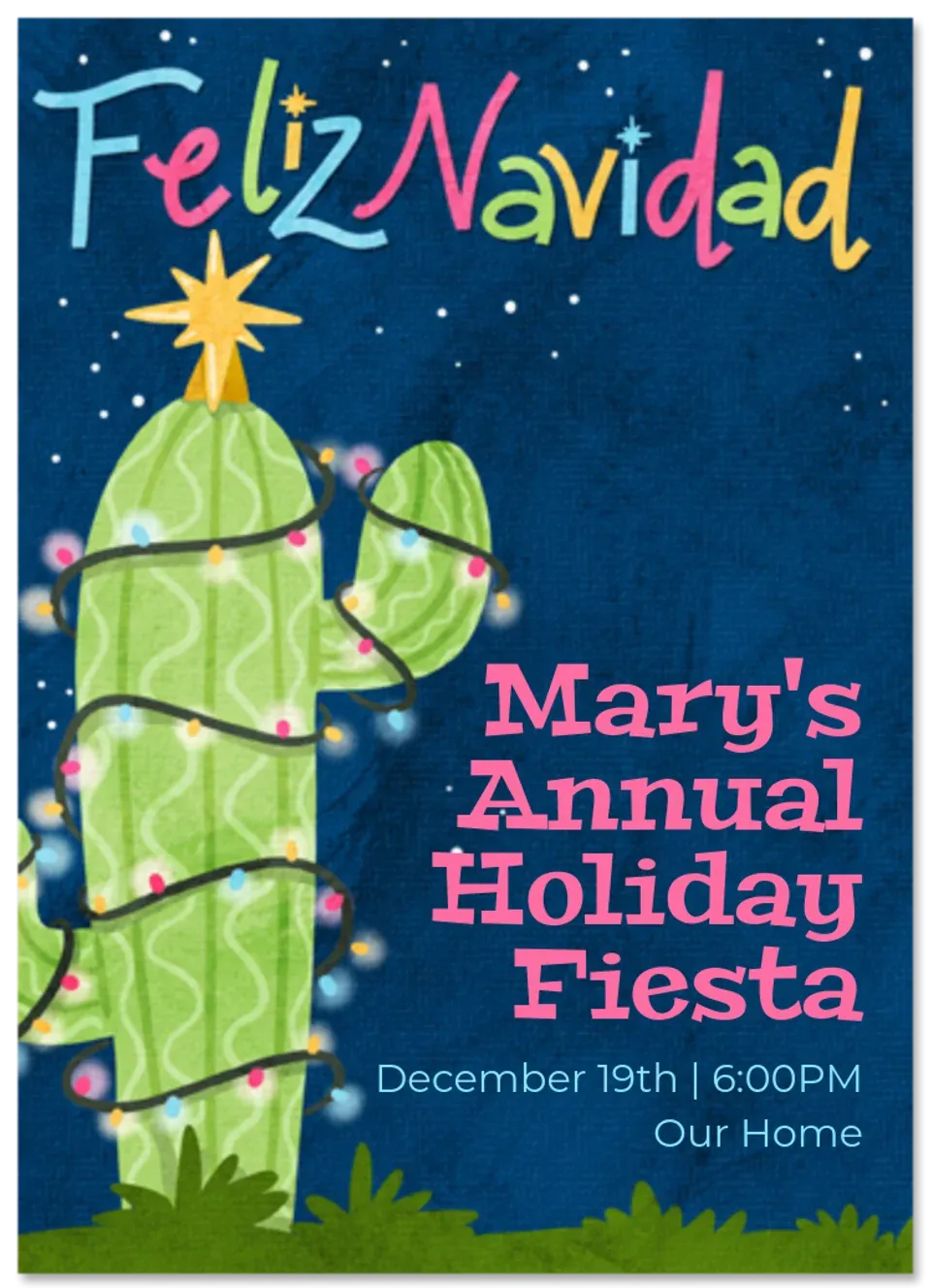 Feliz Navidad Cactus card