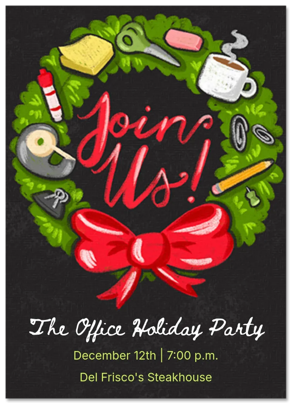 Office Holiday Wreath card