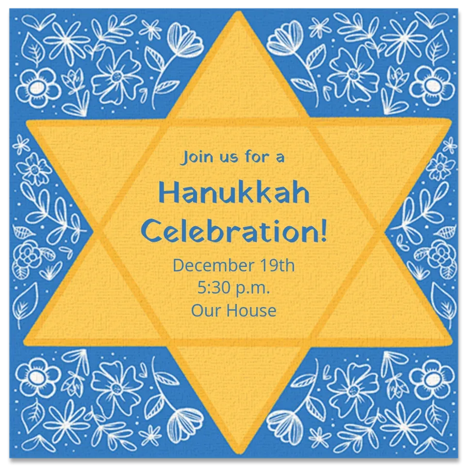 Star of David Floral card