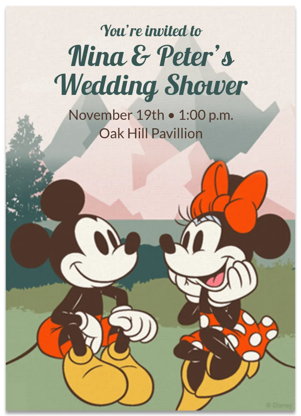 Mickey & Minnie Nature card