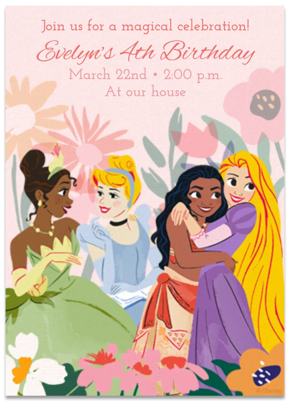 Disney Princess Floral card