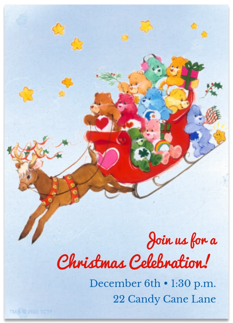 Care Bears | Holiday Sleigh card