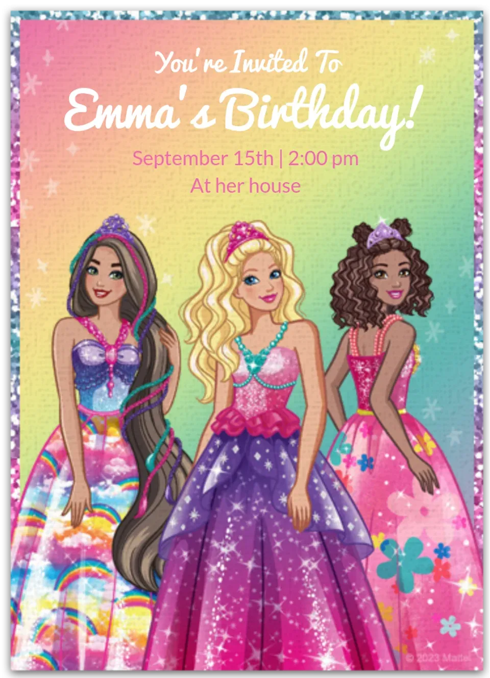 Barbie | Rainbow Princess card