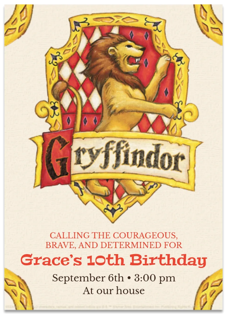 Harry Potter | Gryffindor card