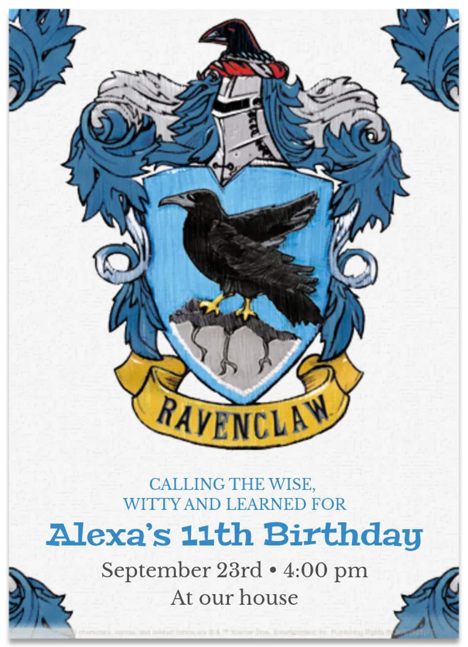Harry Potter | Ravenclaw card