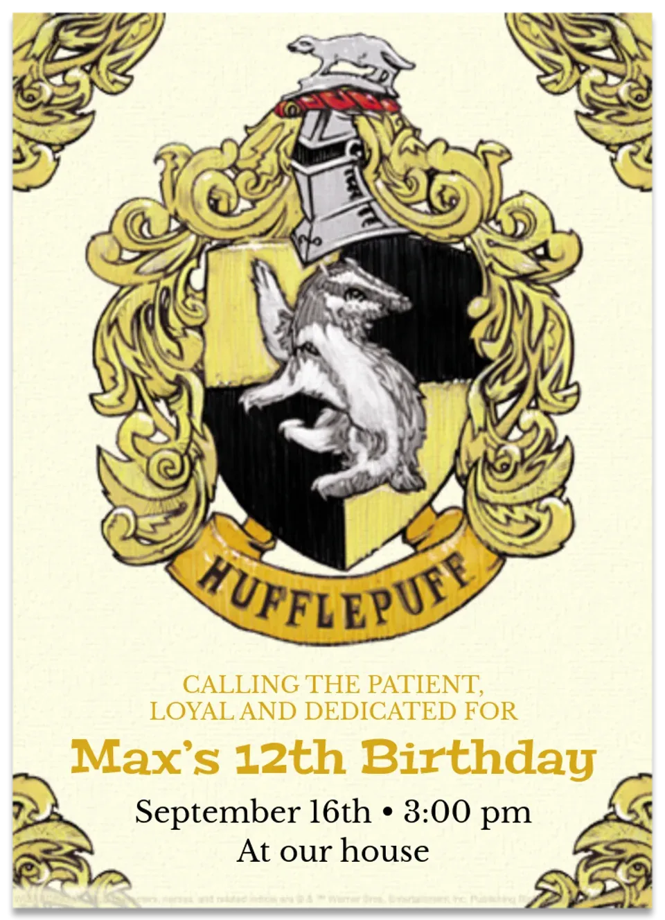 Harry Potter | Hufflepuff card