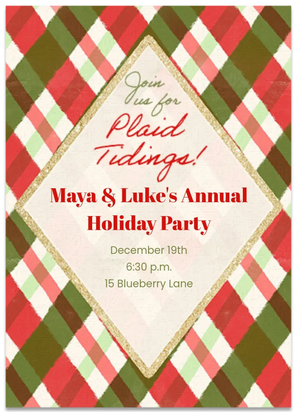Plaid Tidings card