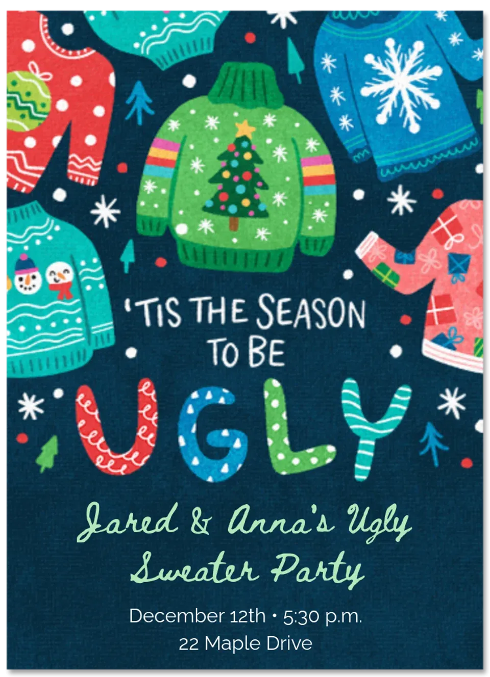Ugly Sweater Season card