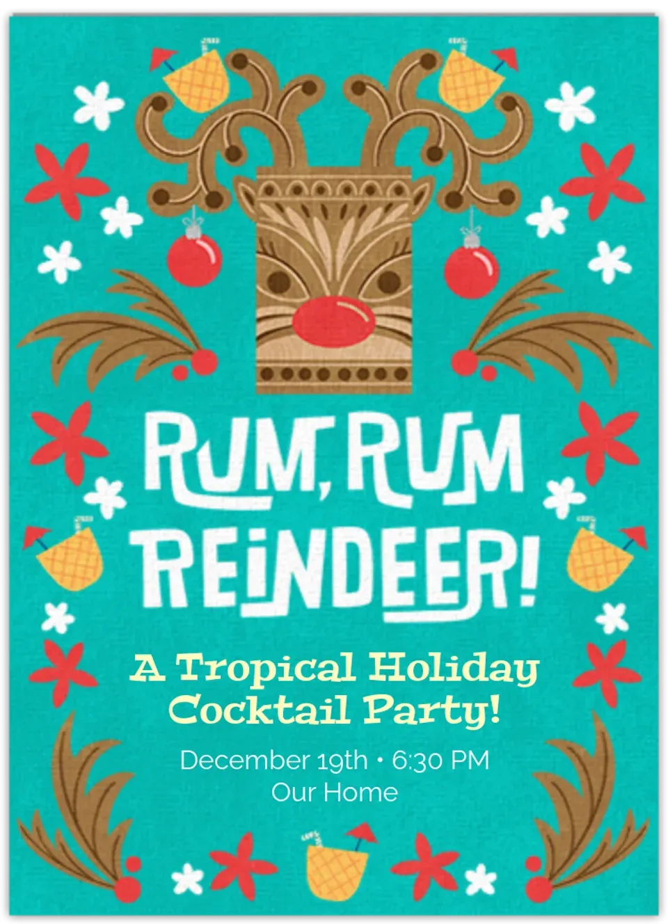 Tiki Bar Christmas card