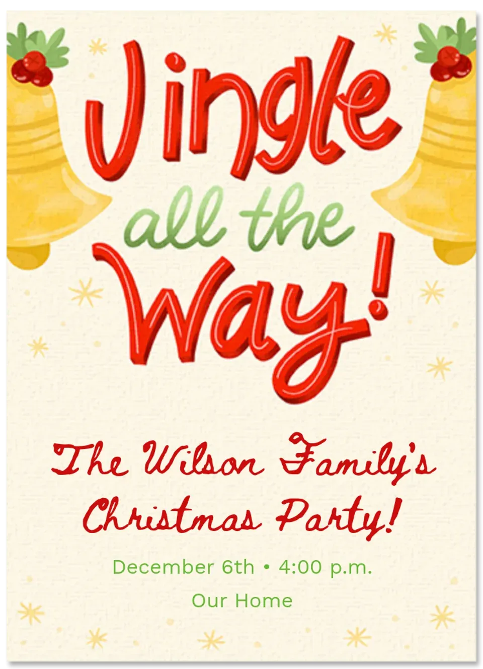 Jingle Bells Way card