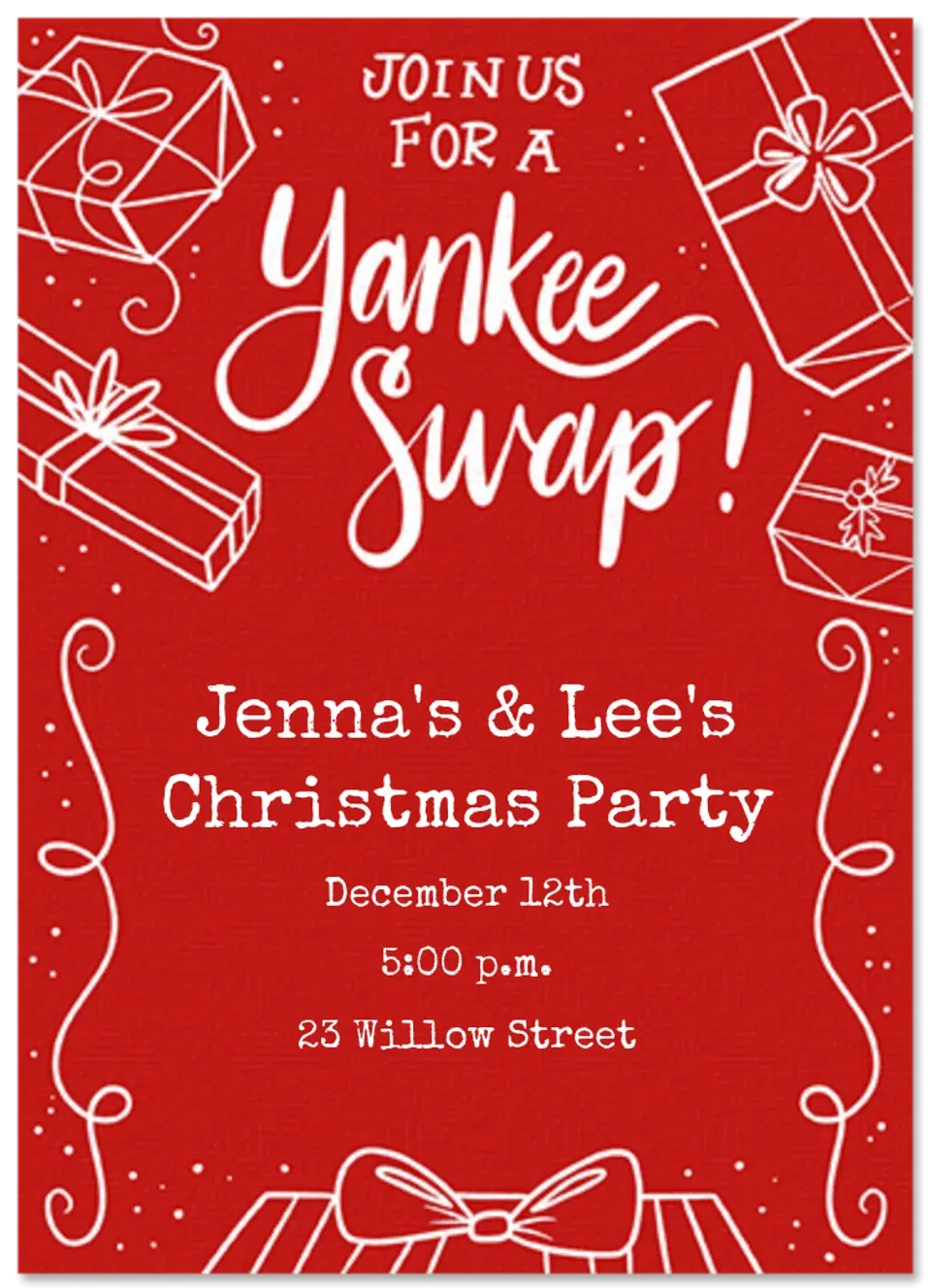 Yankee Swap Gifts card