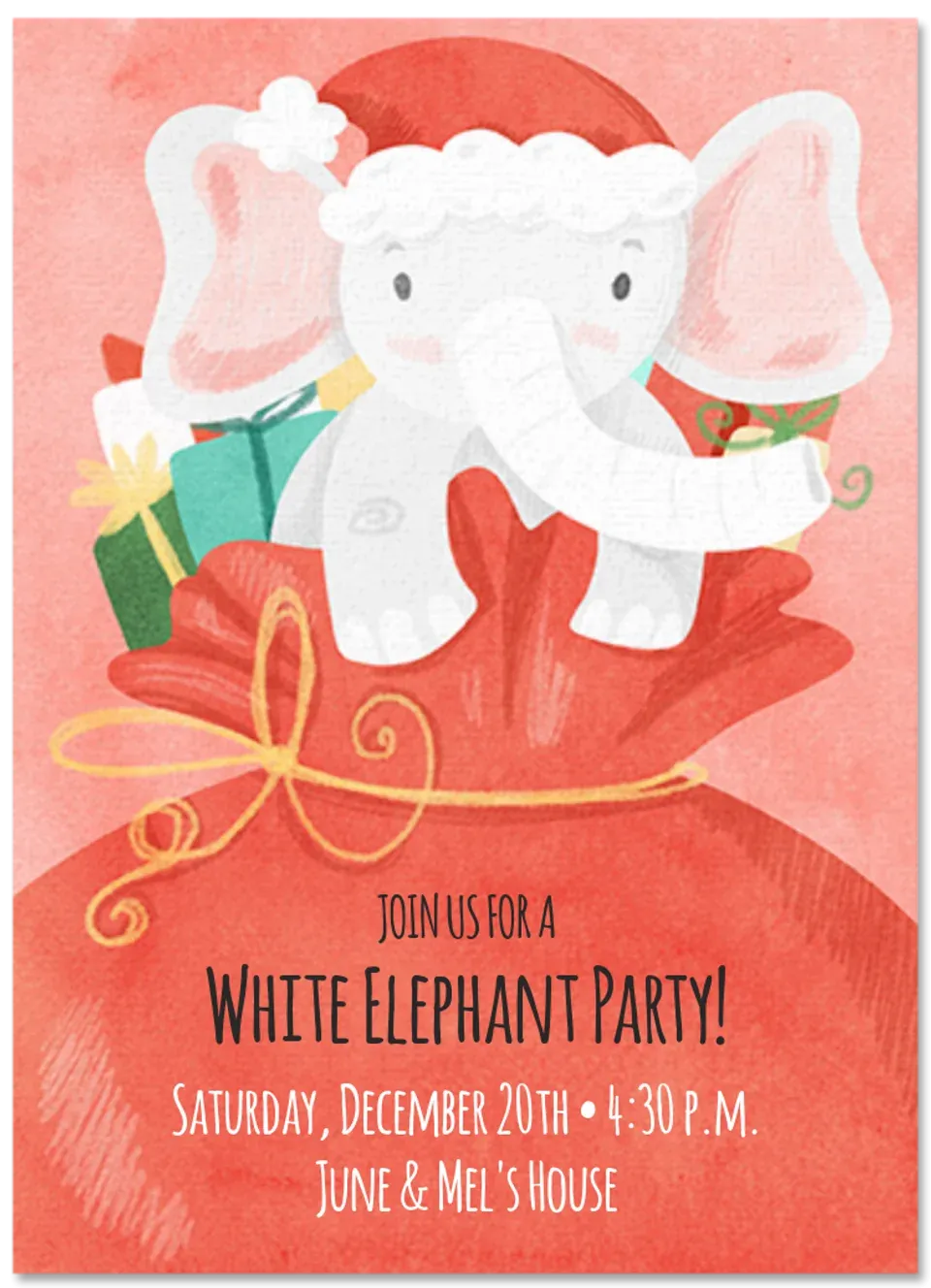 White Elephant Gifts card
